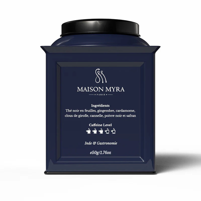 Saffron Chai - indiška chai juodoji arbata su šafranu Maison Myra, Rytų