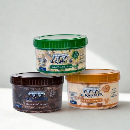 Sezamų chalvos Al Kanater rinkinys (3 skirtingų skonių), 3x450g