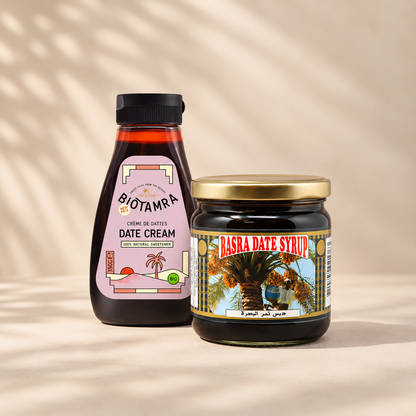 Datulių sirupų rinkinys - Biotamra 330g ir Basra 450g