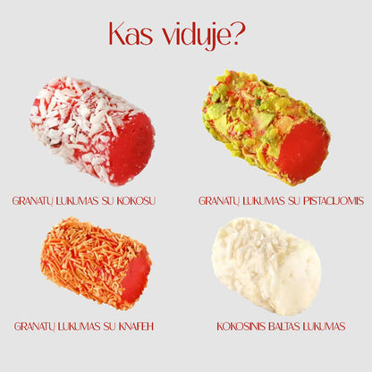 Turkiško lukumo asorti metalinėje dėžutėje. 750g